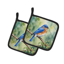 Load image into Gallery viewer, New York Eastern Bluebird Pot Holders - Set of 2 Decorative Kitchen Helpers | Made in the USA