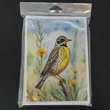 Load image into Gallery viewer, North Dakota Western Meadowlark Greeting Cards - Blank Note Cards – 8-Pack of Artist-Designed Cards with Envelopes