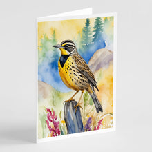 Load image into Gallery viewer, Oregon Western Meadowlark Greeting Cards - Blank Note Cards – 8-Pack of Artist-Designed Cards with Envelopes