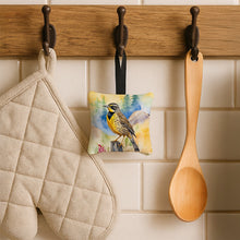 Load image into Gallery viewer, Oregon Western Meadowlark Hanging Square Fabric Ornament 3.5 × 3.5