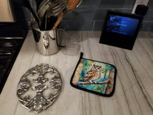 Load image into Gallery viewer, Oriental Bay Owl Pot Holders - Set of 2 Decorative Kitchen Helpers | Made in the USA