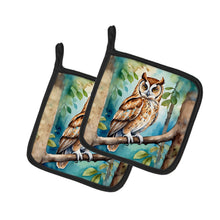 Load image into Gallery viewer, Oriental Bay Owl Pot Holders - Set of 2 Decorative Kitchen Helpers | Made in the USA