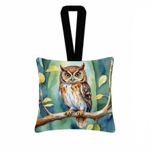 Load image into Gallery viewer, Elf Owl Hanging Square Fabric Ornament 3.5 × 3.5