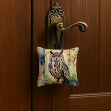 Load image into Gallery viewer, Eurasian Eagle Owl Hanging Square Fabric Ornament 3.5 × 3.5
