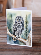 Load image into Gallery viewer, Great Gray Owl Greeting Cards - Blank Note Cards – 8-Pack of Artist-Designed Cards with Envelopes