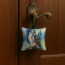 Load image into Gallery viewer, Northern Hawk Owl Hanging Square Fabric Ornament 3.5 × 3.5