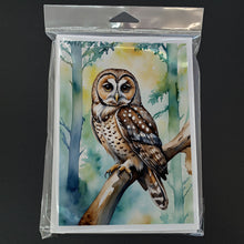 Load image into Gallery viewer, Spotted Owl Greeting Cards - Blank Note Cards – 8-Pack of Artist-Designed Cards with Envelopes