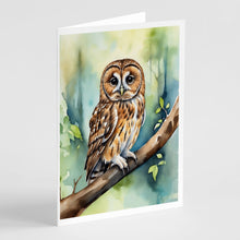 Load image into Gallery viewer, Tawny Owl Greeting Cards - Blank Note Cards – 8-Pack of Artist-Designed Cards with Envelopes