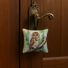 Load image into Gallery viewer, Tawny Owl Hanging Square Fabric Ornament 3.5 × 3.5