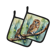 Load image into Gallery viewer, Tawny Owl Pot Holders - Set of 2 Decorative Kitchen Helpers | Made in the USA