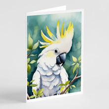 Load image into Gallery viewer, Sulphurcrested Cockatoo Greeting Cards - Blank Note Cards – 8-Pack of Artist-Designed Cards with Envelopes