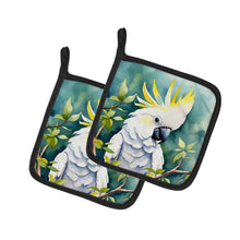 Load image into Gallery viewer, Sulphurcrested Cockatoo Pot Holders - Set of 2 Decorative Kitchen Helpers | Made in the USA