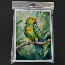 Load image into Gallery viewer, Yellownaped Amazon Parrot Greeting Cards - Blank Note Cards – 8-Pack of Artist-Designed Cards with Envelopes