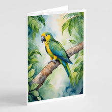 Load image into Gallery viewer, Yellownaped Amazon Parrot Greeting Cards - Blank Note Cards – 8-Pack of Artist-Designed Cards with Envelopes