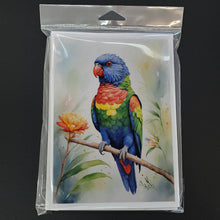 Load image into Gallery viewer, Rainbow Lorikeet Greeting Cards - Blank Note Cards – 8-Pack of Artist-Designed Cards with Envelopes