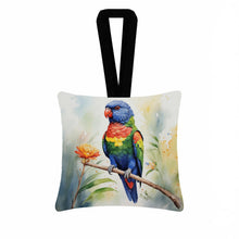 Load image into Gallery viewer, Rainbow Lorikeet Hanging Square Fabric Ornament 3.5 × 3.5