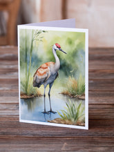 Load image into Gallery viewer, Sandhill Crane Greeting Cards - Blank Note Cards – 8-Pack of Artist-Designed Cards with Envelopes