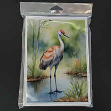 Load image into Gallery viewer, Sandhill Crane Greeting Cards - Blank Note Cards – 8-Pack of Artist-Designed Cards with Envelopes