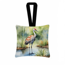 Load image into Gallery viewer, Sandhill Crane Hanging Square Fabric Ornament 3.5 × 3.5