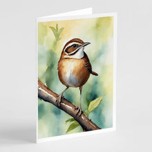 Load image into Gallery viewer, South Carolina Wren Greeting Cards - Blank Note Cards – 8-Pack of Artist-Designed Cards with Envelopes
