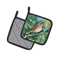 Load image into Gallery viewer, Vermont Hermit Thrush Pot Holders - Set of 2 Decorative Kitchen Helpers | Made in the USA