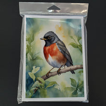 Load image into Gallery viewer, Wisconsin American Robin Greeting Cards - Blank Note Cards – 8-Pack of Artist-Designed Cards with Envelopes
