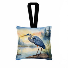 Load image into Gallery viewer, Blue Heron Emerging as the day fades Hanging Square Fabric Ornament 3.5 × 3.5