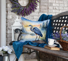Load image into Gallery viewer, Blue Heron Emerging as the day fades Throw Pillow