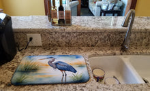 Load image into Gallery viewer, Blue Heron Emerging as the day fades Dish Drying Mat