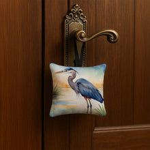Load image into Gallery viewer, Blue Heron Emerging as the day fades Hanging Square Fabric Ornament 3.5 × 3.5