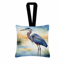 Load image into Gallery viewer, Blue Heron Emerging as the day fades Hanging Square Fabric Ornament 3.5 × 3.5