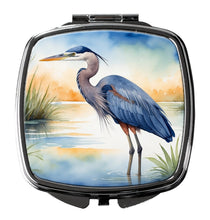 Load image into Gallery viewer, Blue Heron Emerging as the day fades Compact Mirror – Stylish Purse Mirror with Artistic Covers