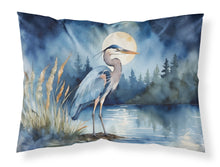 Load image into Gallery viewer, Blue Heron Under the Moonlight Standard Pillowcase – Artistic Decorative Front, White Back