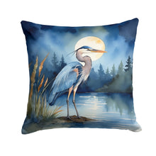 Load image into Gallery viewer, Blue Heron Under the Moonlight Throw Pillow - 14x14 Decorative Pillow – Art for Your Home &amp; Patio