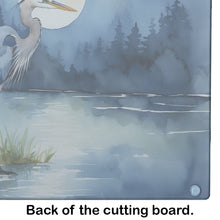 Load image into Gallery viewer, Blue Heron Under the Moonlight Glass Cutting Boards – Durable, Decorative Kitchen Art