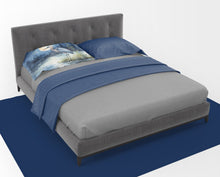 Load image into Gallery viewer, Blue Heron Under the Moonlight Standard Pillowcase – Artistic Decorative Front, White Back