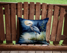 Load image into Gallery viewer, Blue Heron Under the Moonlight Throw Pillow - 14x14 Decorative Pillow – Art for Your Home &amp; Patio