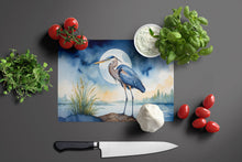 Load image into Gallery viewer, Blue Heron Under the Moonlight Glass Cutting Boards – Durable, Decorative Kitchen Art