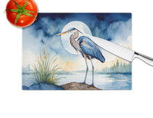 Load image into Gallery viewer, Blue Heron Under the Moonlight Glass Cutting Boards – Durable, Decorative Kitchen Art