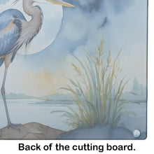 Load image into Gallery viewer, Blue Heron Under the Moonlight Glass Cutting Boards – Durable, Decorative Kitchen Art