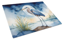 Load image into Gallery viewer, Blue Heron Under the Moonlight Glass Cutting Boards – Durable, Decorative Kitchen Art