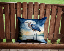 Load image into Gallery viewer, Blue Heron Under the Moonlight Throw Pillow - 14x14 Decorative Pillow – Art for Your Home &amp; Patio