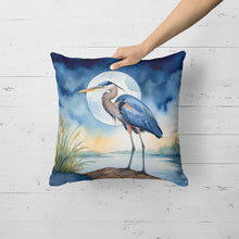 Load image into Gallery viewer, Blue Heron Under the Moonlight Throw Pillow