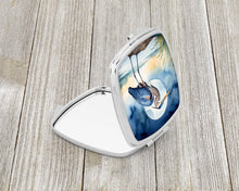 Load image into Gallery viewer, Blue Heron Under the Moonlight Compact Mirror – Stylish Purse Mirror with Artistic Covers
