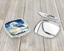 Load image into Gallery viewer, Blue Heron Under the Moonlight Compact Mirror – Stylish Purse Mirror with Artistic Covers