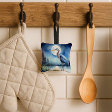 Load image into Gallery viewer, Blue Heron Under the Moonlight Hanging Square Fabric Ornament 3.5 × 3.5