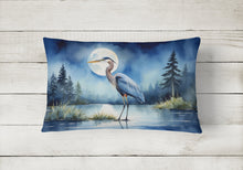 Load image into Gallery viewer, Blue Heron Under the Moonlight Throw Pillow