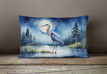 Load image into Gallery viewer, Blue Heron Under the Moonlight Throw Pillow