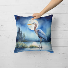 Load image into Gallery viewer, Blue Heron Under the Moonlight Throw Pillow