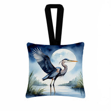 Load image into Gallery viewer, Blue Heron Under the Moonlight Hanging Square Fabric Ornament 3.5 × 3.5